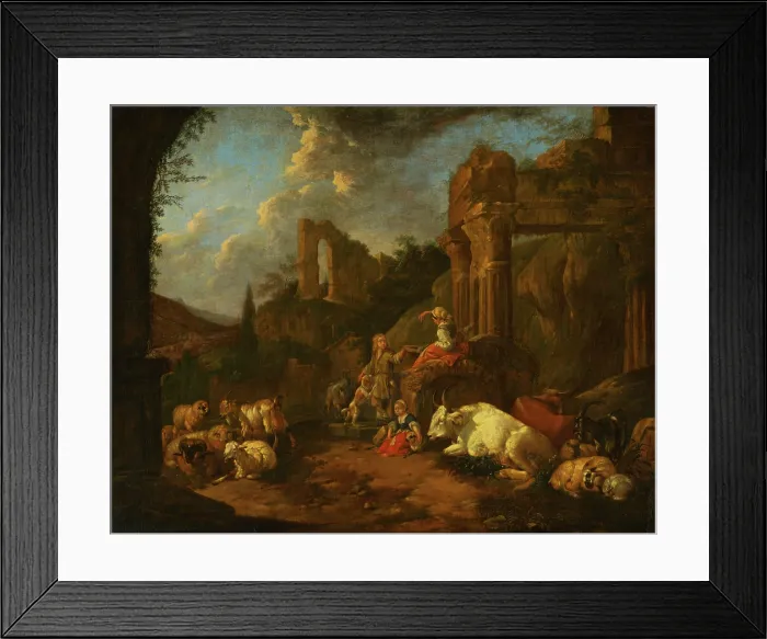 Framed Print : Pastoral Idyll, 1670. Creator: Johann Heinrich Roos Framed Print : Pastoral Idyll, 1670. Creator: Johann Heinrich Roos