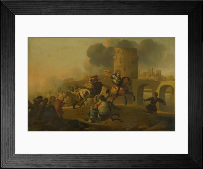 Framed Print : Battle scene (Battle outside the city walls), c1650. Creator: J. von Lochteren Framed Print : Battle scene (Battle outside the city walls), c1650. Creator: J. von Lochteren