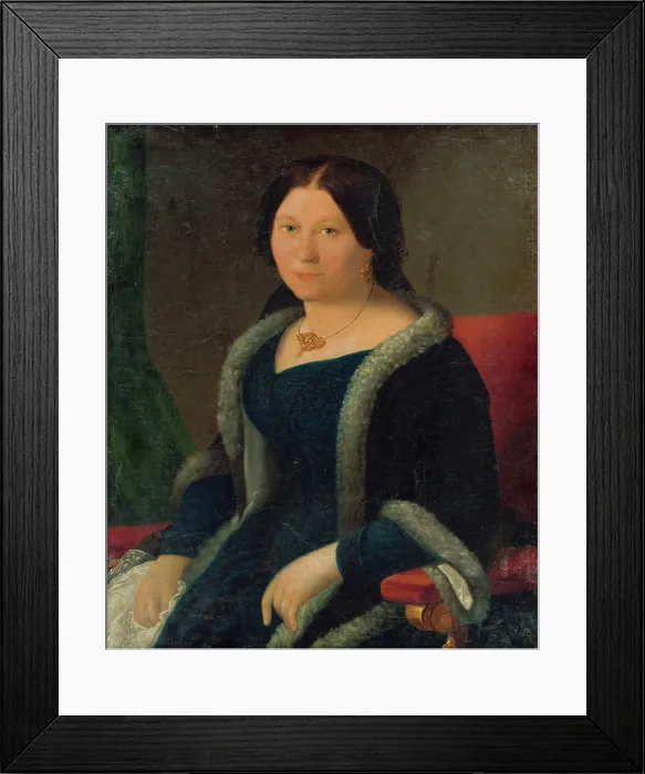 Framed Print : Portrait of a Young Woman, 1876. Creator: Miklos Barabas Framed Print : Portrait of a Young Woman, 1876. Creator: Miklos Barabas