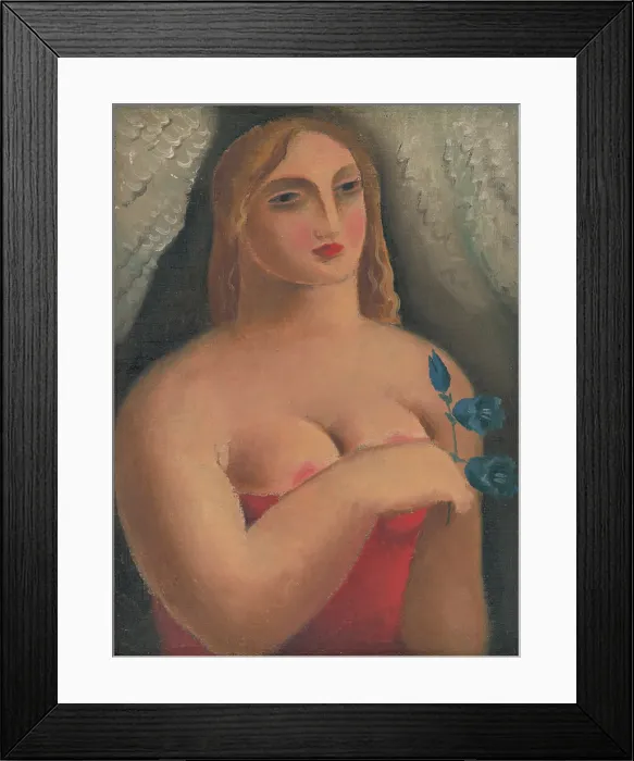 Framed Print : Woman with Bellflowers, around 1928. Creator: Mikulas Galanda Framed Print : Woman with Bellflowers, around 1928. Creator: Mikulas Galanda
