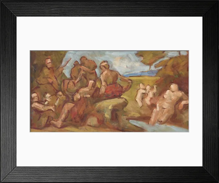 Framed Print : Sketch of Composition with Bathing People, 1910-1930. Creator: Milan Thomka Mitrovsky Framed Print : Sketch of Composition with Bathing People, 1910-1930. Creator: Milan Thomka Mitrovsky