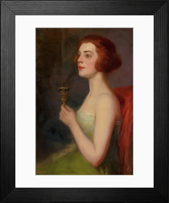 Framed Print : Woman with a Goblet, around 1910. Creator: Ludovit Pitthordt Framed Print : Woman with a Goblet, around 1910. Creator: Ludovit Pitthordt