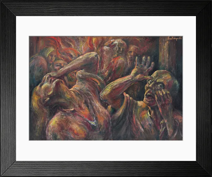 Framed Print : Scene in a concentration camp, 1944. Creator: Ludovit Varga Framed Print : Scene in a concentration camp, 1944. Creator: Ludovit Varga