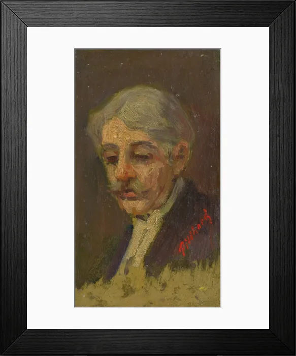Framed Print : Portrait of an Old Man with Half-Closed Eyes, around 1930. Creator: Ludovit Pitthordt Framed Print : Portrait of an Old Man with Half-Closed Eyes, around 1930. Creator: Ludovit Pitthordt