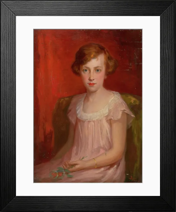 Framed Print : Seated Girl, 1900-1920. Creator: Ludovit Pitthordt Framed Print : Seated Girl, 1900-1920. Creator: Ludovit Pitthordt