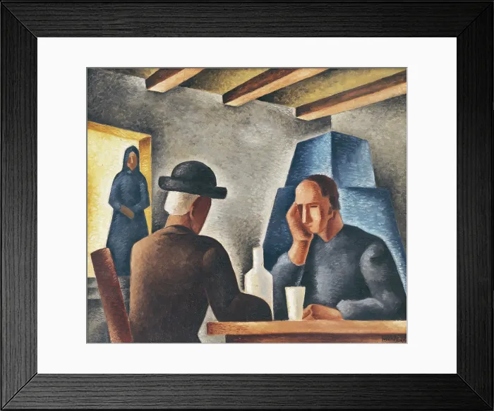 Framed Print : In an Inn, 1927. Creator: Mikulas Galanda Framed Print : In an Inn, 1927. Creator: Mikulas Galanda