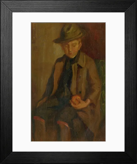 Framed Print : Boy with an Apple, around 1900. Creator: Ludovit Pitthordt Framed Print : Boy with an Apple, around 1900. Creator: Ludovit Pitthordt