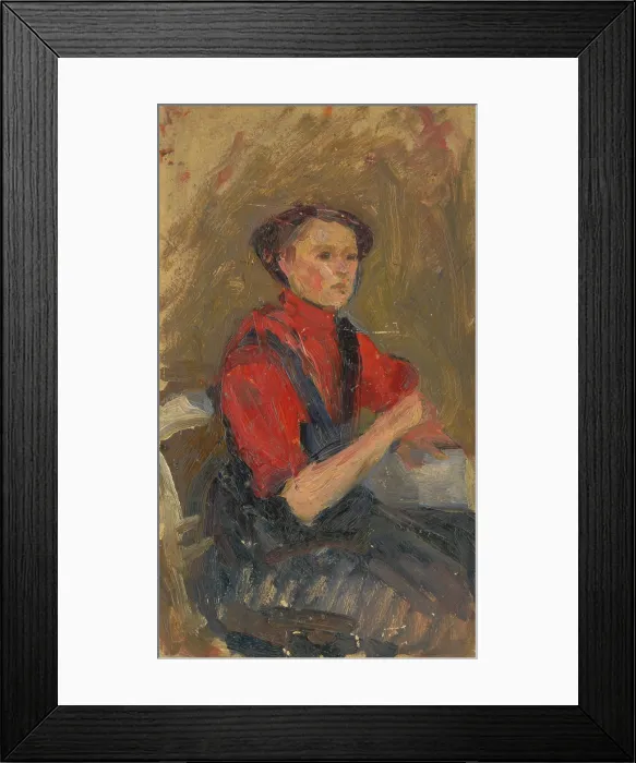 Framed Print : Portrait of a Young Woman in a Red Sweater, 1900-1910. Creator: Ludovit Pitthordt Framed Print : Portrait of a Young Woman in a Red Sweater, 1900-1910. Creator: Ludovit Pitthordt