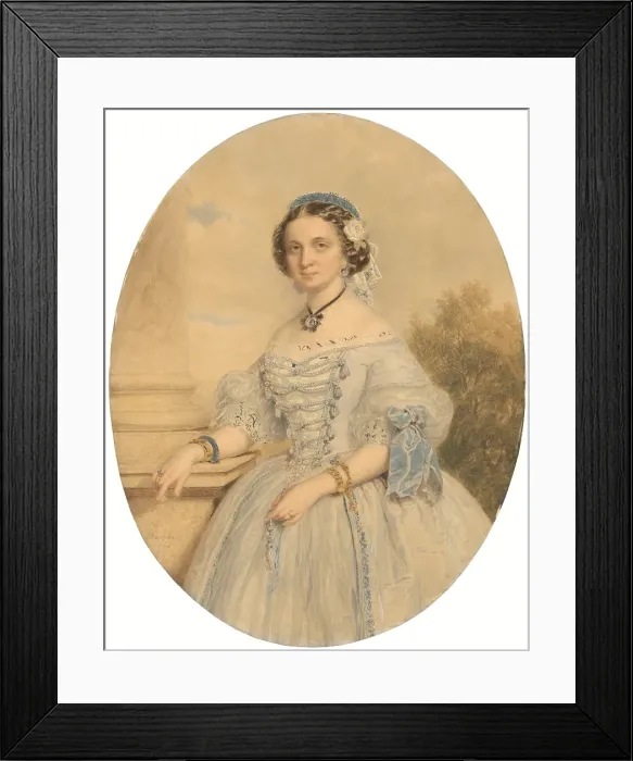 Framed Print : Portrait of a lady, 1860. Creator: Miklos Barabas Framed Print : Portrait of a lady, 1860. Creator: Miklos Barabas