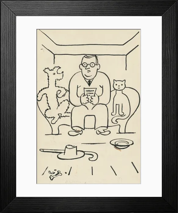 Framed Print : 24. A story about a dog and a cat, around 1928. Creator: Josef Capek Framed Print : 24. A story about a dog and a cat, around 1928. Creator: Josef Capek
