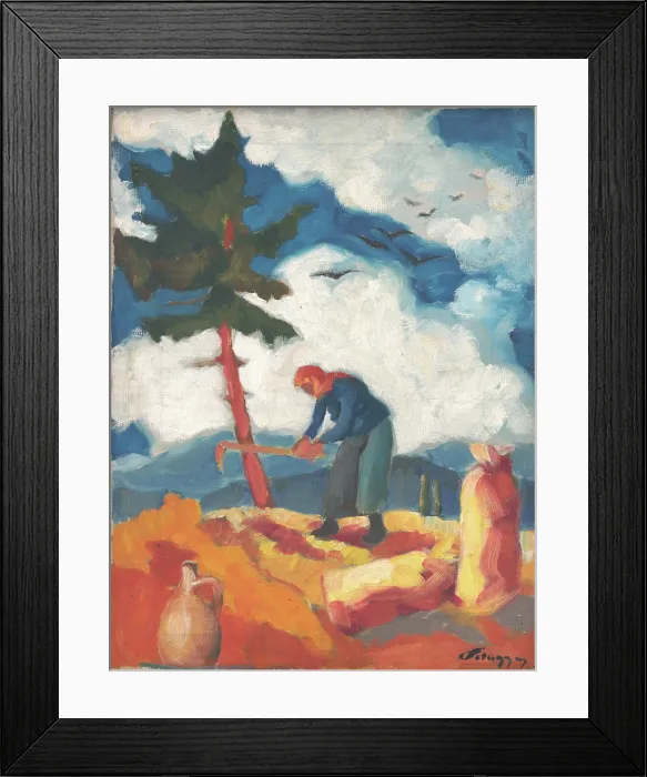 Framed Print : Potato digger, c1932. Creator: Zolo Palugyay Framed Print : Potato digger, c1932. Creator: Zolo Palugyay
