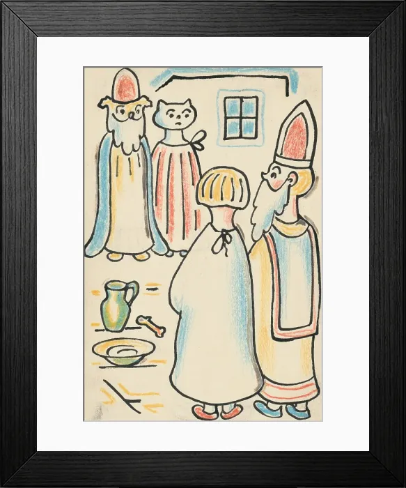 Framed Print : 6. A story about a dog and a cat, around 1928. Creator: Josef Capek Framed Print : 6. A story about a dog and a cat, around 1928. Creator: Josef Capek