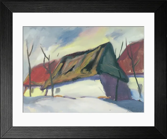 Framed Print : Village scene, c1930. Creator: Zolo Palugyay Framed Print : Village scene, c1930. Creator: Zolo Palugyay