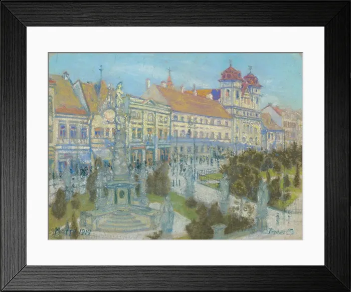 Framed Print : On the main street in Kosice, 1919. Creator: Konstantin Bauer Framed Print : On the main street in Kosice, 1919. Creator: Konstantin Bauer