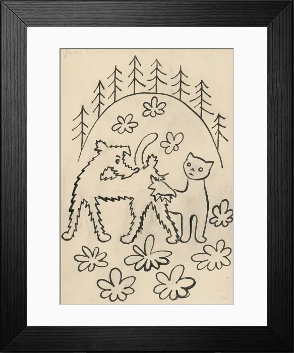 Framed Print : 26. A story about a dog and a cat, around 1928. Creator: Josef Capek Framed Print : 26. A story about a dog and a cat, around 1928. Creator: Josef Capek