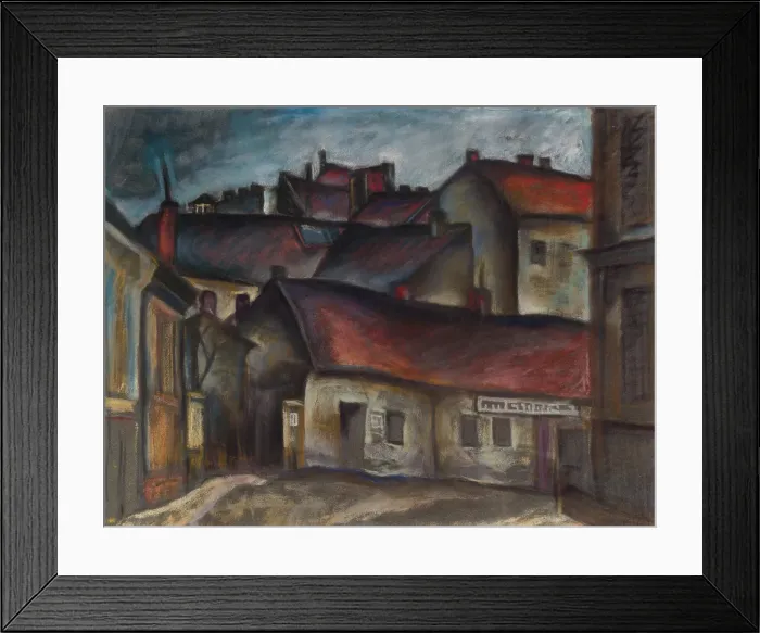 Framed Print : The outskirts of the town, 1928. Creator: Konstantin Bauer Framed Print : The outskirts of the town, 1928. Creator: Konstantin Bauer