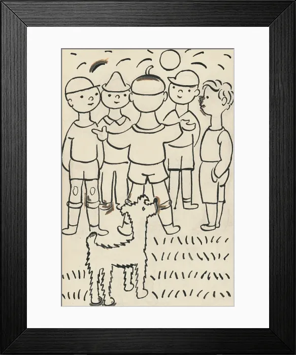 Framed Print : 30. Talking about a dog and a cat, around 1928. Creator: Josef Capek Framed Print : 30. Talking about a dog and a cat, around 1928. Creator: Josef Capek