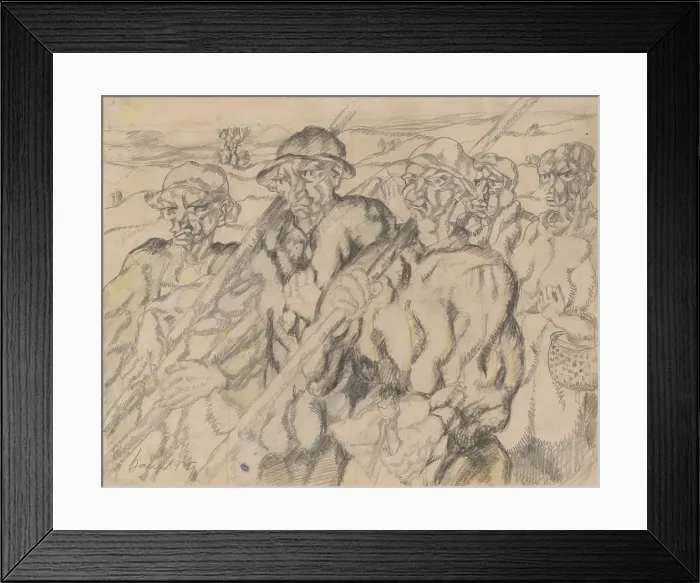 Framed Print : Workers, 1925. Creator: Konstantin Bauer Framed Print : Workers, 1925. Creator: Konstantin Bauer