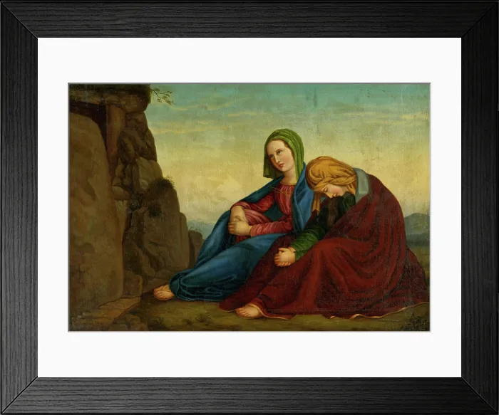 Framed Print : The Two Marys at the Tomb of Christ, 1866. Creator: Vincent Voros Framed Print : The Two Marys at the Tomb of Christ, 1866. Creator: Vincent Voros