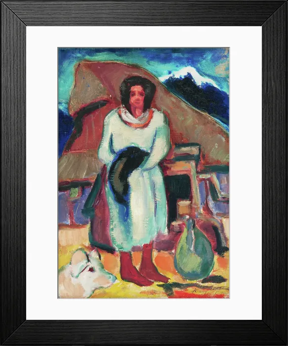 Framed Print : Study of a village girl in front of a cottage, 1932. Creator: Zolo Palugyay Framed Print : Study of a village girl in front of a cottage, 1932. Creator: Zolo Palugyay