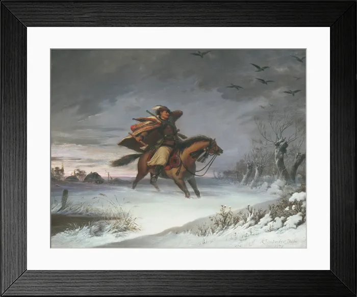 Framed Print : Rider on horseback, 1878. Creator: Vojtech Klimkovic Framed Print : Rider on horseback, 1878. Creator: Vojtech Klimkovic