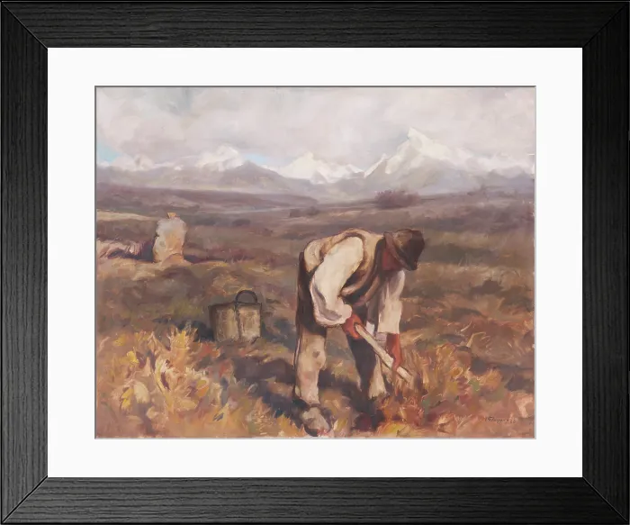 Framed Print : Autumn work (digging potatoes), 1934. Creator: Zolo Palugyay Framed Print : Autumn work (digging potatoes), 1934. Creator: Zolo Palugyay