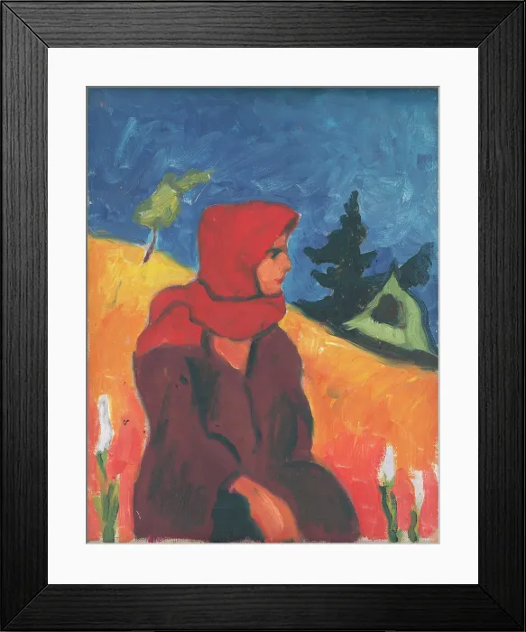 Framed Print : Village Girl in a Red Scarf, around 1931. Creator: Zolo Palugyay Framed Print : Village Girl in a Red Scarf, around 1931. Creator: Zolo Palugyay