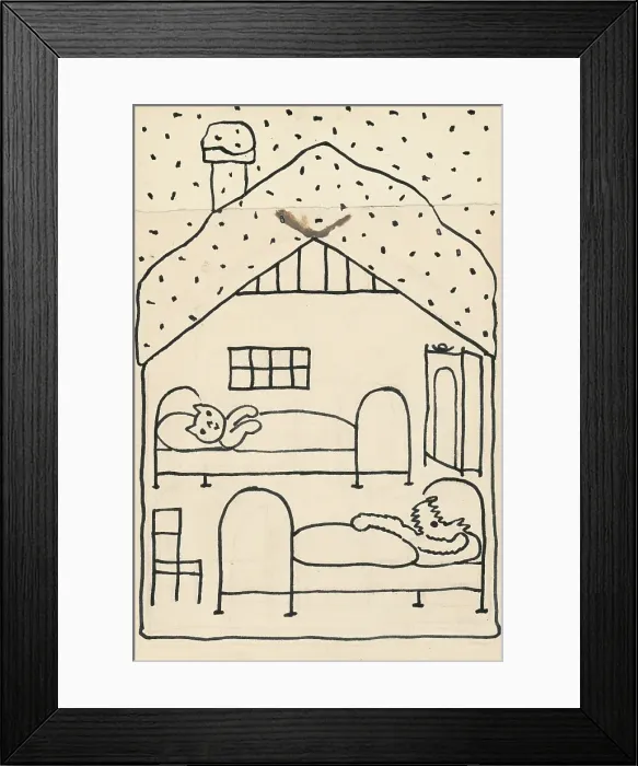 Framed Print : 17. Talking about a dog and a cat, around 1928. Creator: Josef Capek Framed Print : 17. Talking about a dog and a cat, around 1928. Creator: Josef Capek