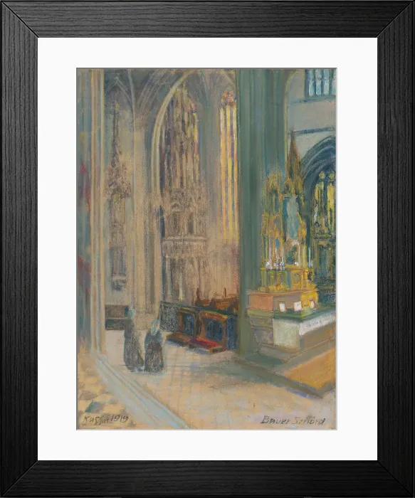 Framed Print : Interior of the Kosice cathedral, 1919. Creator: Konstantin Bauer Framed Print : Interior of the Kosice cathedral, 1919. Creator: Konstantin Bauer