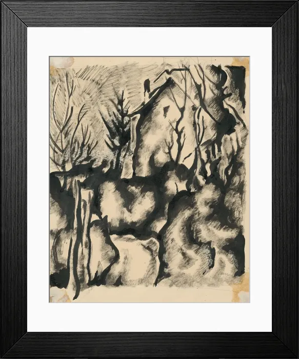 Framed Print : House in the garden, 1924-1928. Creator: Konstantin Bauer Framed Print : House in the garden, 1924-1928. Creator: Konstantin Bauer