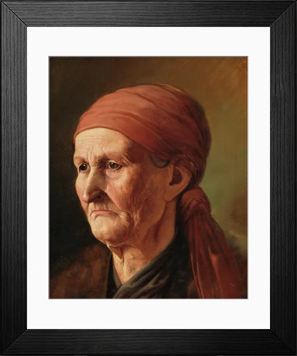 Framed Print : Head of an Elderly Woman, 1860-1865. Creator: Vojtech Klimkovic Framed Print : Head of an Elderly Woman, 1860-1865. Creator: Vojtech Klimkovic