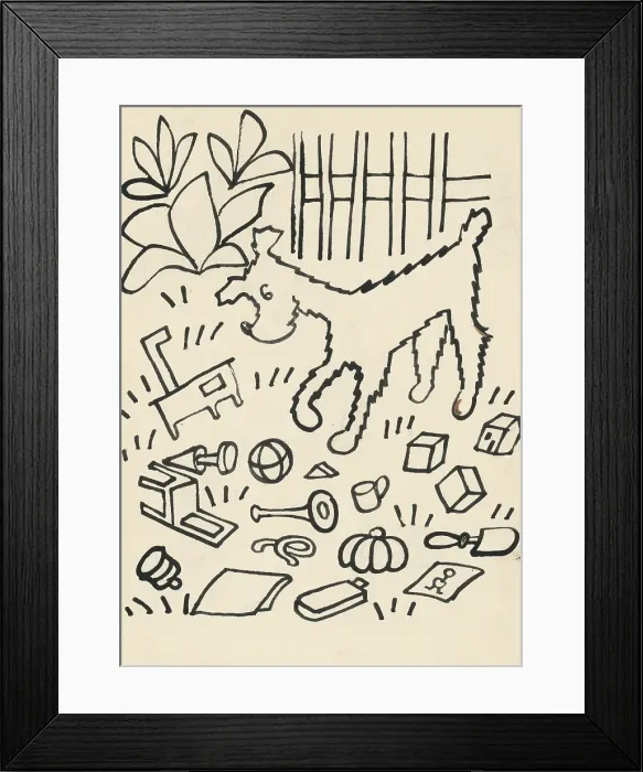 Framed Print : 12. The Tale of the Dog and the Cat, around 1928. Creator: Josef Capek Framed Print : 12. The Tale of the Dog and the Cat, around 1928. Creator: Josef Capek