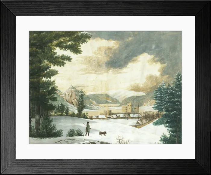 Framed Print : Winter landscape with a hunter, 1824. Creator: Unknown