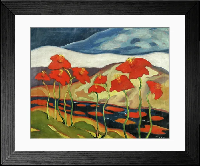 Framed Print : Landscape with flowers (Nirvana), 1930. Creator: Zolo Palugyay Framed Print : Landscape with flowers (Nirvana), 1930. Creator: Zolo Palugyay