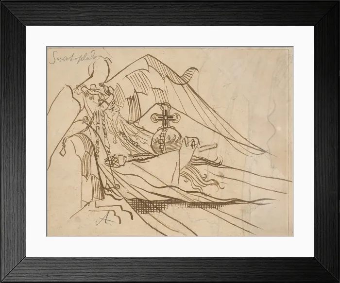 Framed Print : The Dying Svatopluk, 1880-1890. Creator: Mikolas Ales Framed Print : The Dying Svatopluk, 1880-1890. Creator: Mikolas Ales