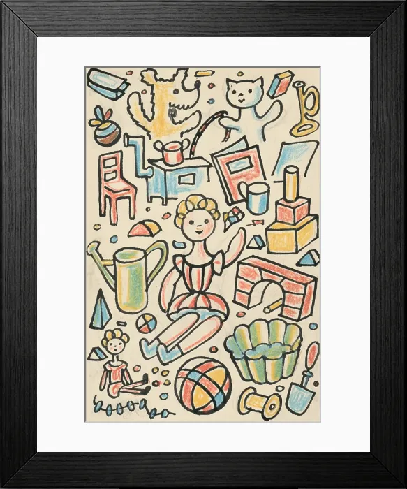 Framed Print : 7. A story about a dog and a cat, around 1928. Creator: Josef Capek Framed Print : 7. A story about a dog and a cat, around 1928. Creator: Josef Capek