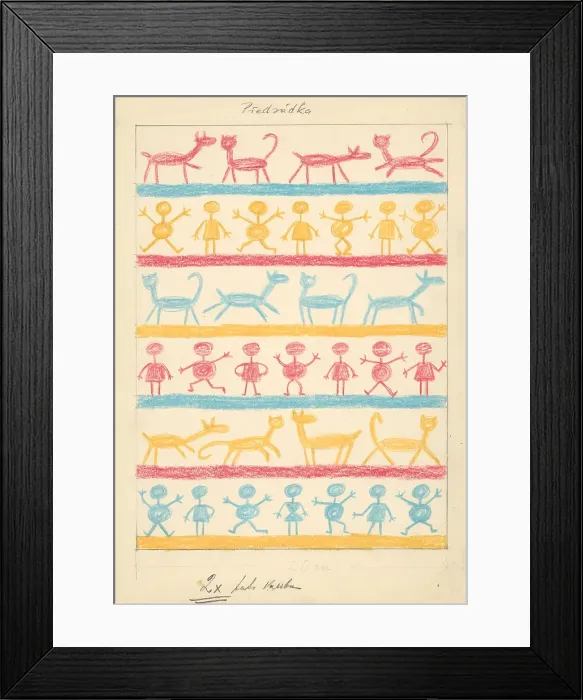 Framed Print : A story about a dog and a cat - foreword to the book, around 1928. Creator: Josef Capek