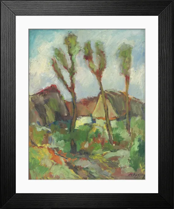 Framed Print : Sketch - landscape with poplars, 1933. Creator: Zolo Palugyay Framed Print : Sketch - landscape with poplars, 1933. Creator: Zolo Palugyay
