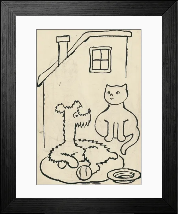 Framed Print : 21. A story about a dog and a cat, around 1928. Creator: Josef Capek Framed Print : 21. A story about a dog and a cat, around 1928. Creator: Josef Capek