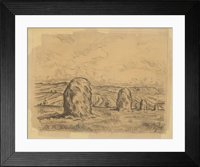 Framed Print : Haystacks, 1891. Creator: Unknown Framed Print : Haystacks, 1891. Creator: Unknown