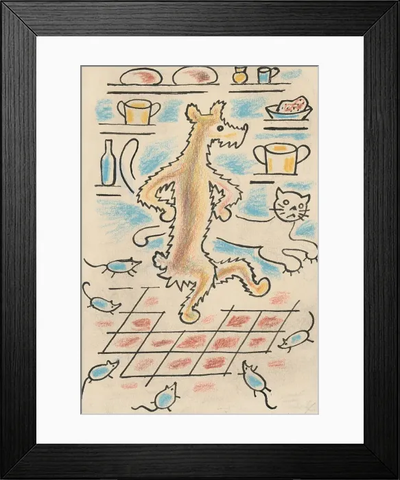 Framed Print : 4. Talking about a dog and a cat, around 1928. Creator: Josef Capek Framed Print : 4. Talking about a dog and a cat, around 1928. Creator: Josef Capek