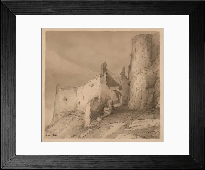 Framed Print : Second courtyard of Spis Castle, 1912. Creator: Ludovit Cordak Framed Print : Second courtyard of Spis Castle, 1912. Creator: Ludovit Cordak