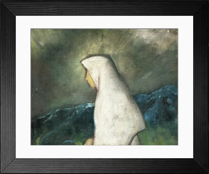 Framed Print : Woman in a White Shawl, 1930-1935. Creator: Zolo Palugyay Framed Print : Woman in a White Shawl, 1930-1935. Creator: Zolo Palugyay