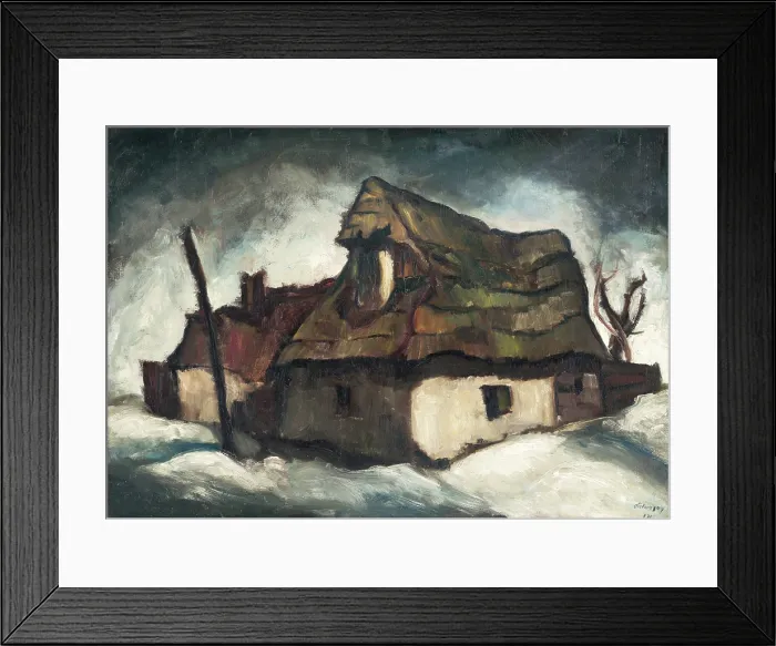 Framed Print : Cottages, 1931. Creator: Zolo Palugyay Framed Print : Cottages, 1931. Creator: Zolo Palugyay