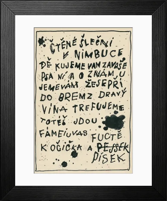 Framed Print : 18. Talking about a dog and a cat, around 1928. Creator: Josef Capek Framed Print : 18. Talking about a dog and a cat, around 1928. Creator: Josef Capek