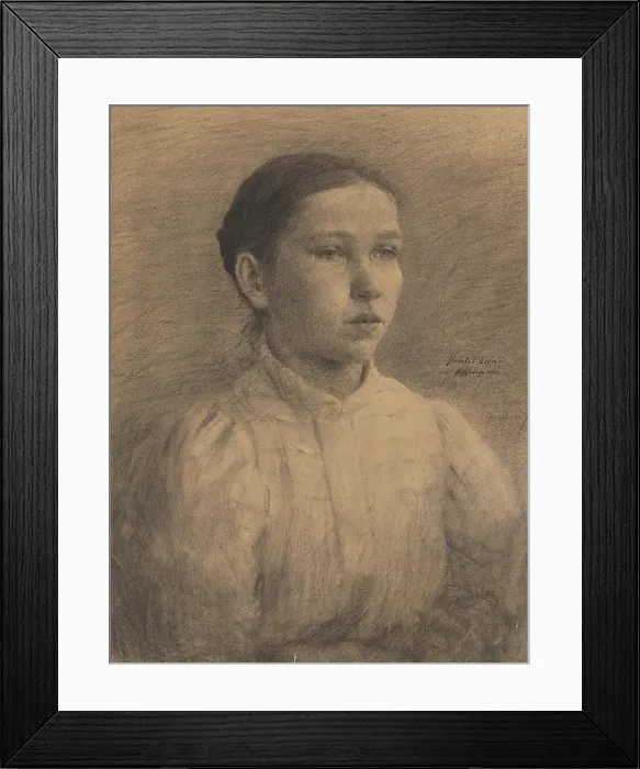 Framed Print : Portrait of a girl, 1898. Creator: Elemir Halasz-Hradil Framed Print : Portrait of a girl, 1898. Creator: Elemir Halasz-Hradil