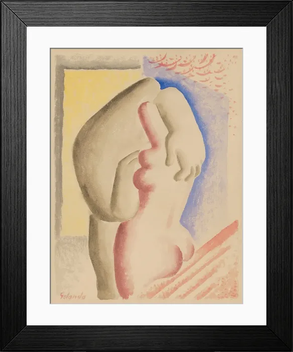 Framed Print : Lovers, 1930-1931. Creator: Mikulas Galanda Framed Print : Lovers, 1930-1931. Creator: Mikulas Galanda