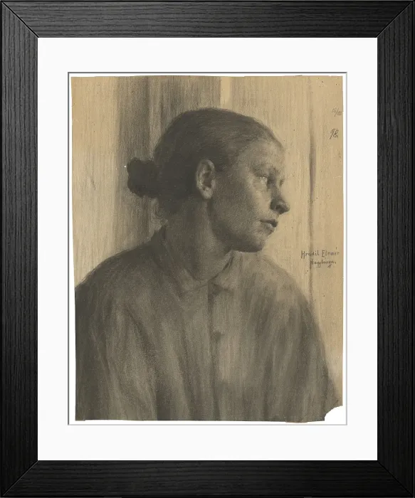 Framed Print : Study of a female head in profile, 1898. Creator: Elemir Halasz-Hradil Framed Print : Study of a female head in profile, 1898. Creator: Elemir Halasz-Hradil