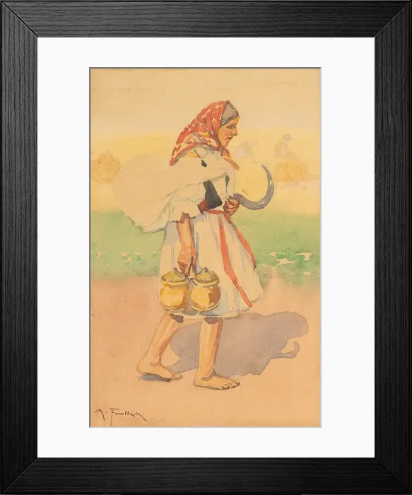 Framed Print : Harvester, 1900-1920. Creator: Anton Frolka Framed Print : Harvester, 1900-1920. Creator: Anton Frolka