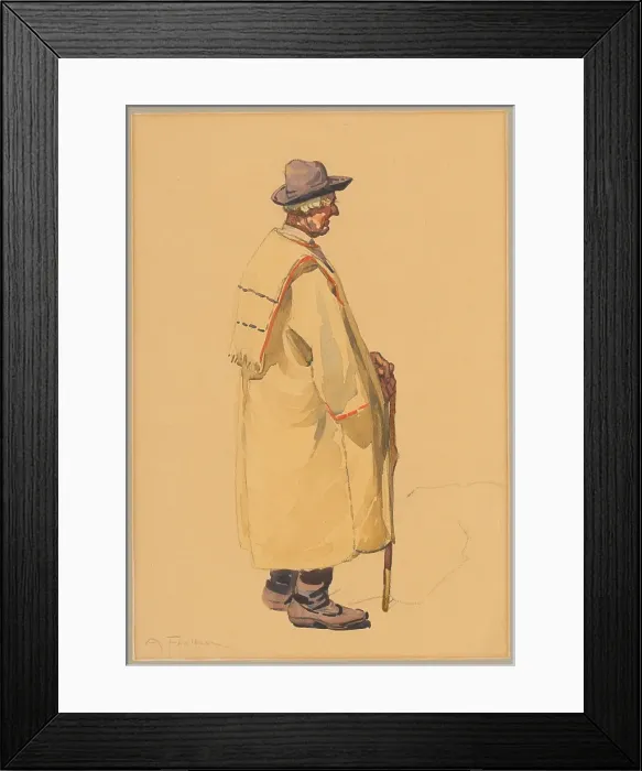 Framed Print : Study of a peasant, around 1920. Creator: Anton Frolka Framed Print : Study of a peasant, around 1920. Creator: Anton Frolka